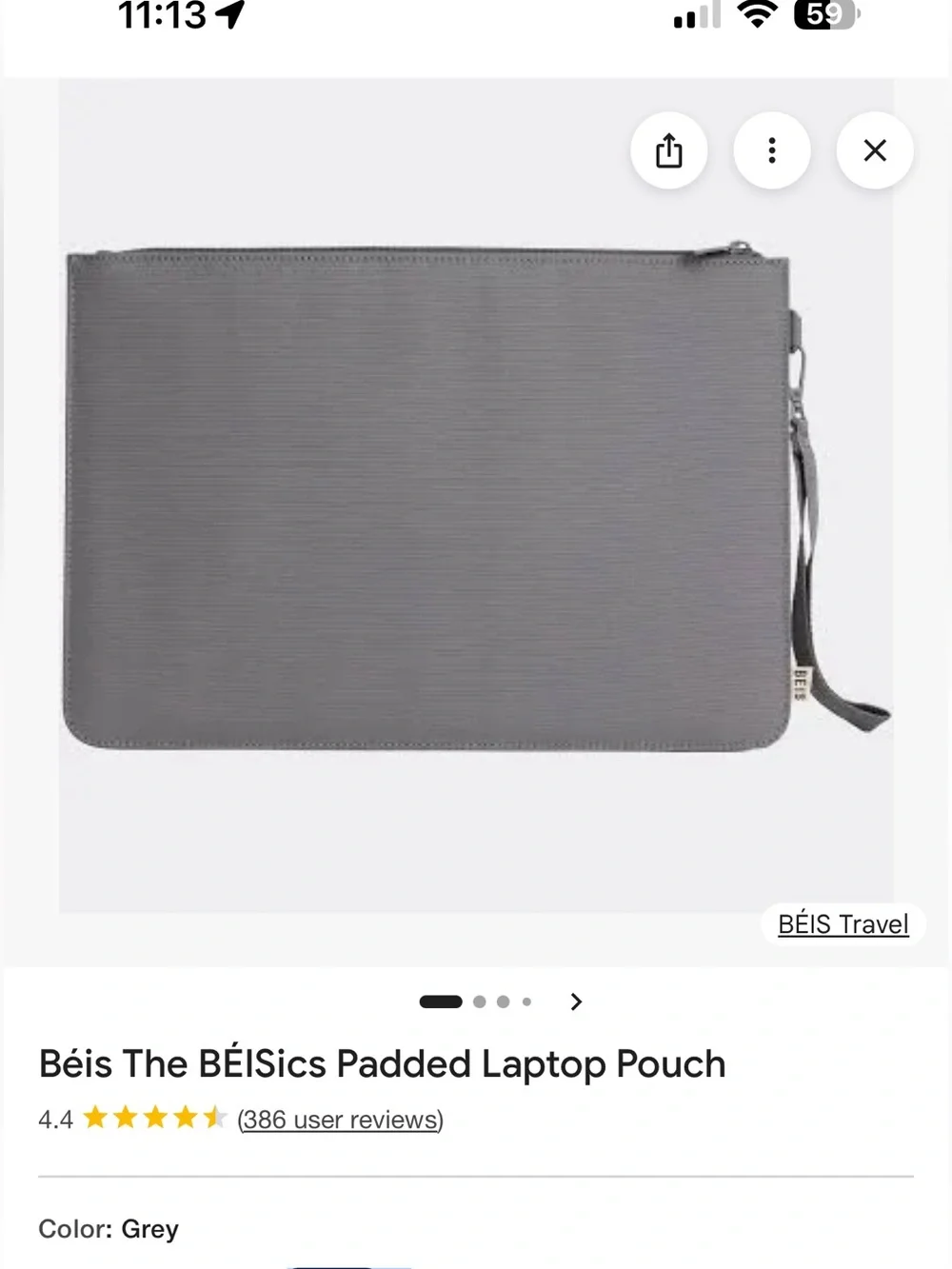 BEISics Padded Laptop Pouch in Grey